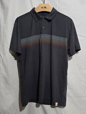 Marine Layer Weekend Sport Men's SS Multi Striped Polo - Gray - Sz S*